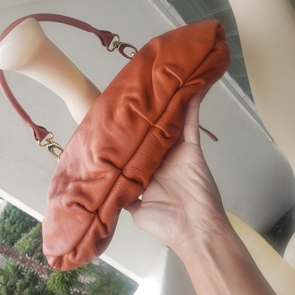 Pietro Alessandro New York Orange leather Hobo Bag